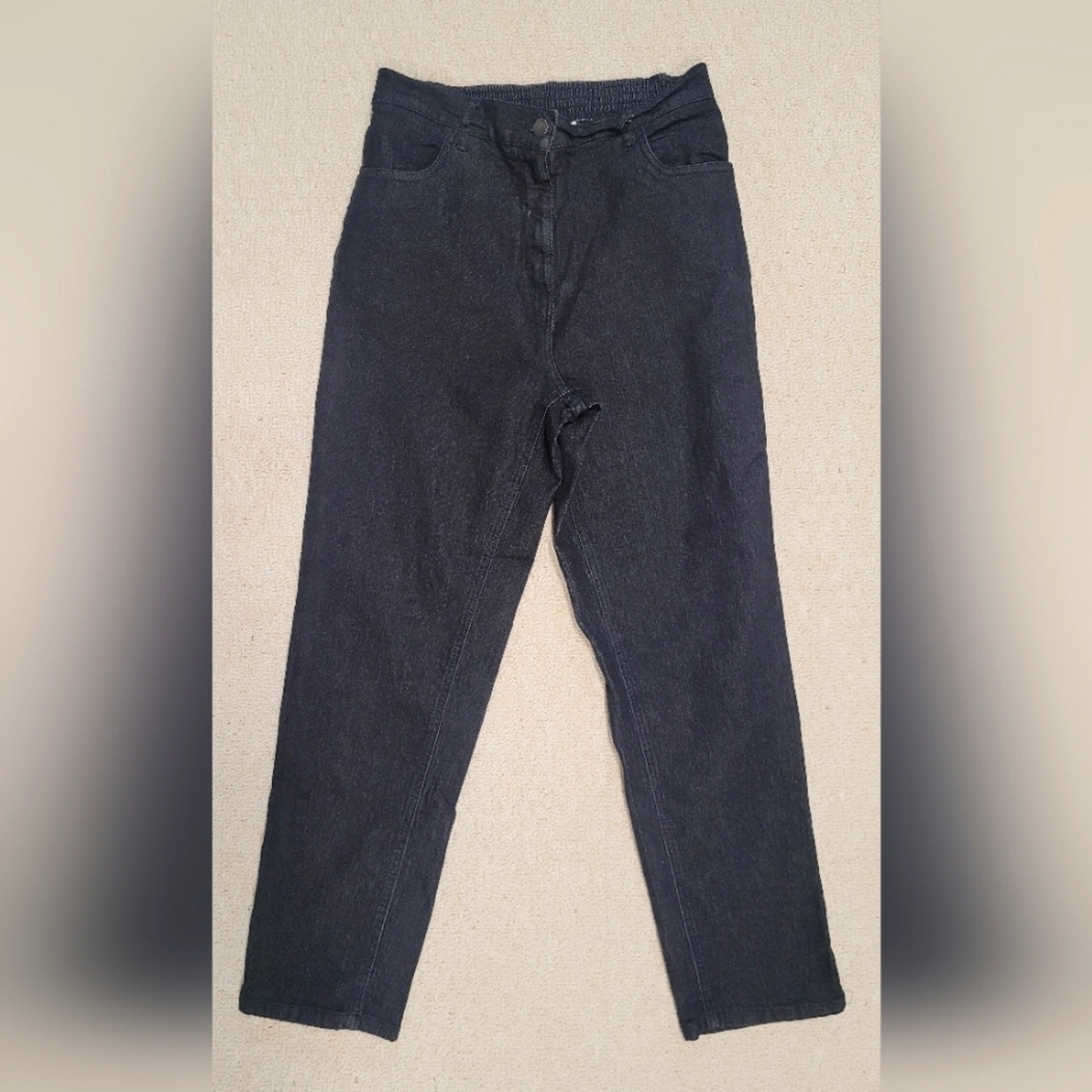 Blair 10 PS Black Jeans Back Elastic Waist Zipper Fly Nice Condition